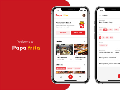 Food event app design