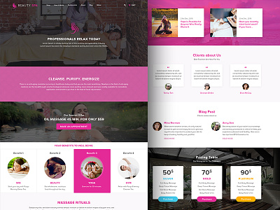 Spa Landing Page beauty gym home page landing page spa uiux web design yoga