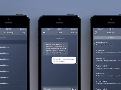 Weave iPhone App - Messaging app application clean flat gradient ios ios7 iphone message search simple