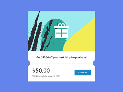Paytouch Promotion coupon discount gift card illustration. pass promotion ui ux