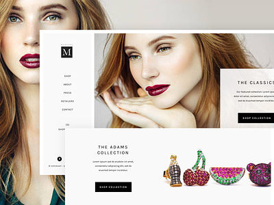 Madison Jewelry branding elegant fashion homepage jewelry shopping simple website
