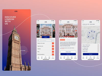London City Guide App appdesign branding city color design graphic design guide illustration interface logo london minimal ui uidaily usability userexperience userinterface uxdesign