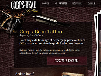 Corps-Beau Tattoo webdesign website