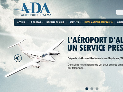 ADA Aéroport d'Alma webdesign website wordpress