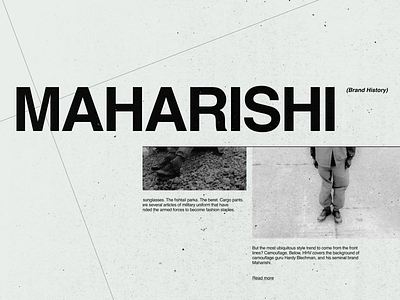 Maharishi "Brand History" — Promo Banner