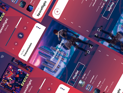 Efence_Playlist (2) aesthetic chillwave design efence mobile application mobile design music application music platform retrowave song application ui uiinspiration uiux ux