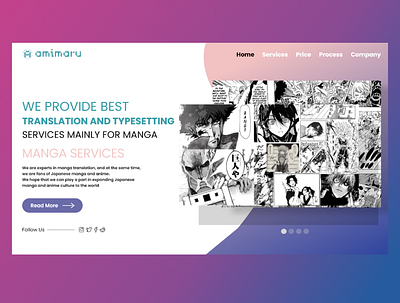 Manga Scanlation Web Design adobe xd anime design dribbble japanese manga manga scanlation typography ui ui design uiux ux process web web design web development web redesign