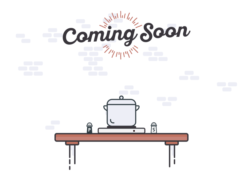 Coming soon page choosing coming cooking eating food good page ready soon table
