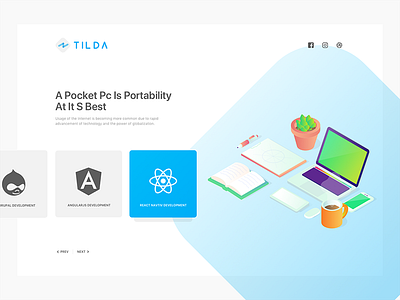 Tilda landing page blue brand design gradient illustration landing logo react service web webdesign work