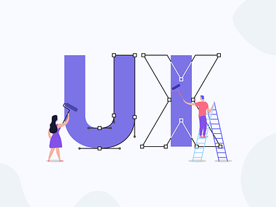UI UX Design Illustration build color design illustration paint ui ux vector