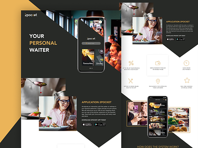 2pocket app – your personal waiter animation app application branding design logo personal ui ux waiter website