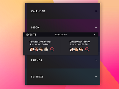 Collapsable Sidebar app clean collapsable event flat interface menu sidebar ui