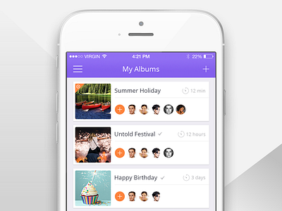 My Albums album app ios iphone list photo ui ux video