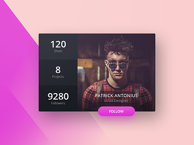 Profile about card design info player profile shots stats ui