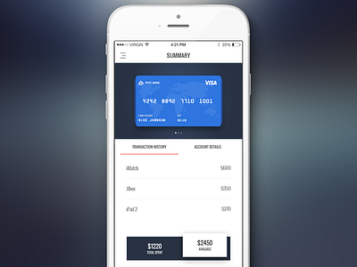 Finance App app card creative finance ios market ui ux walle