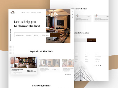 FinHome - House/Apartment Rental Landing Page apartments booking consultant debut design home house rental landing page minimal real estate real estate agency real estate agent rental ui website design