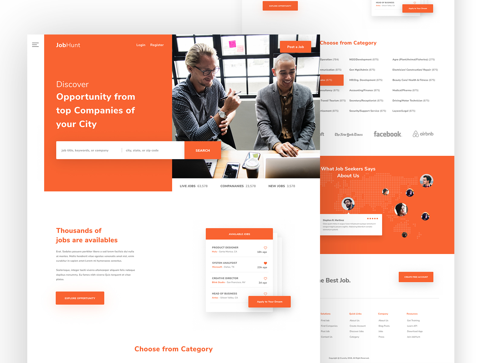 Job Finding Portal Landing Page by Mizanur Rahman Remon for Crunchy on ...