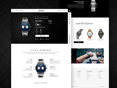 MVMT - Watch Store Redesign black ecommerce landing page minimal redesign redesign concept shop ui watchstore website design