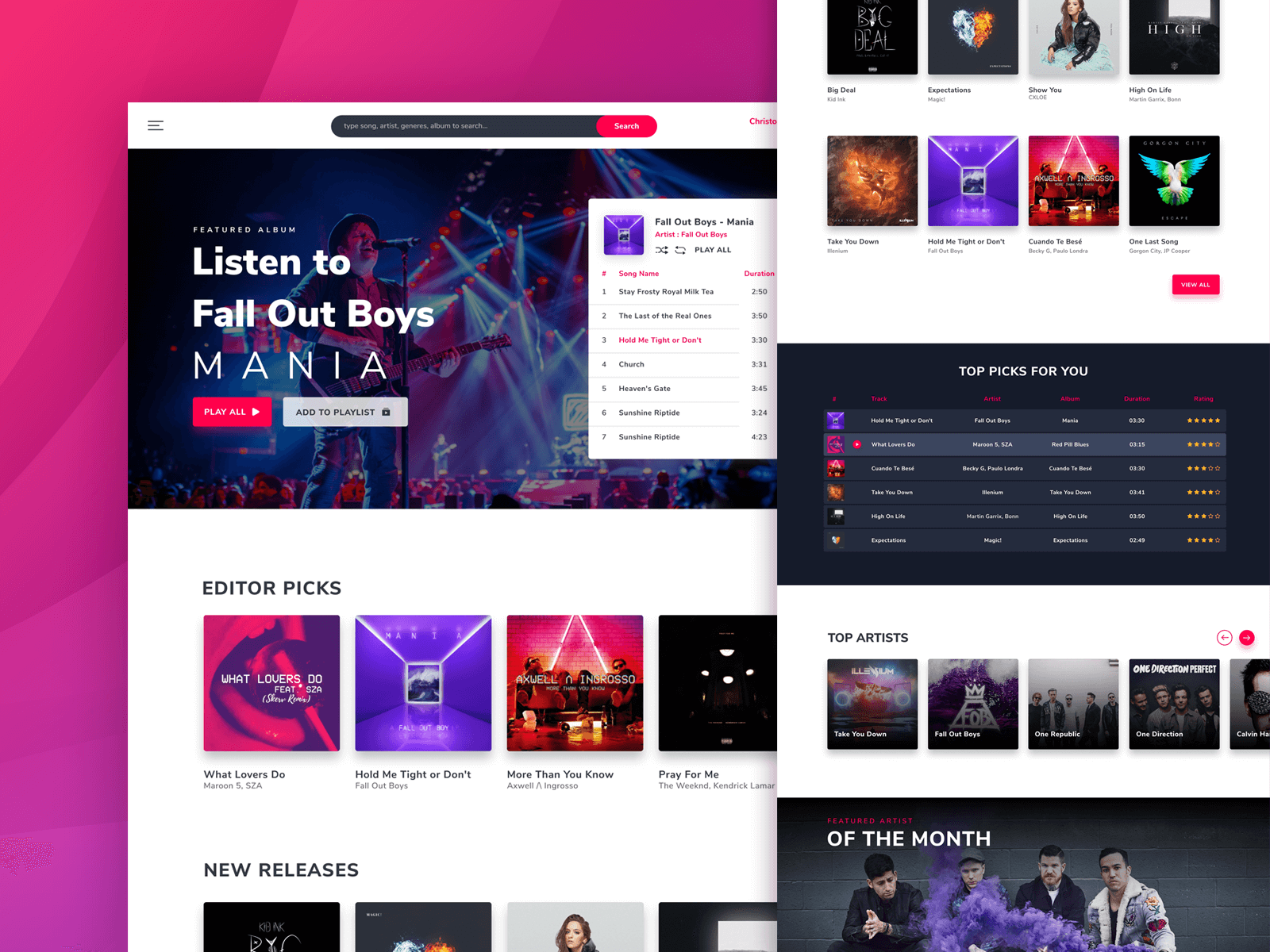 Online Music Streaming site by Mizanur Rahman Remon for Crunchy on