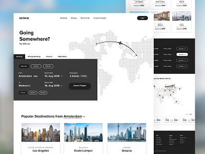 Airline flight booking landing page 2018 airline flight booking homepage landing page matroline travel typography website design