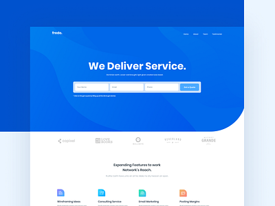 Fredo - Agency Landing Page blue corporate website creative design design trend 2019 gradient icon landing page product landing page saas landing page startup ui vector website design