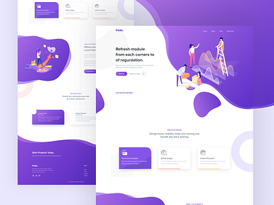 Saas Agency Landing Page activity agency colorful dashboard design design trend 2019 gradient illustration landing page service trendy typography ui ux website design