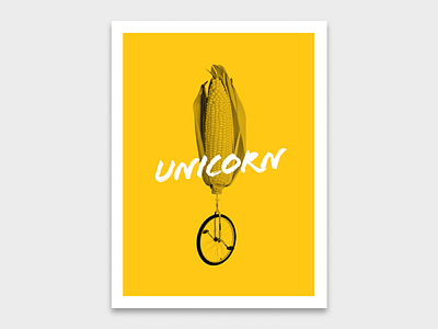 Unicorn corny design graphic poster print type