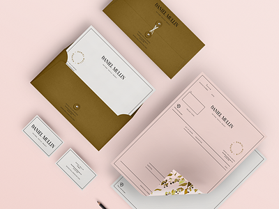 Daniel Mullin branding collateral design floral graphic design invoice pattern print system typography