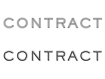 Contract bevel custom design graphic typography