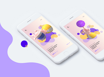 Onboarding Screens 3d illustration ui