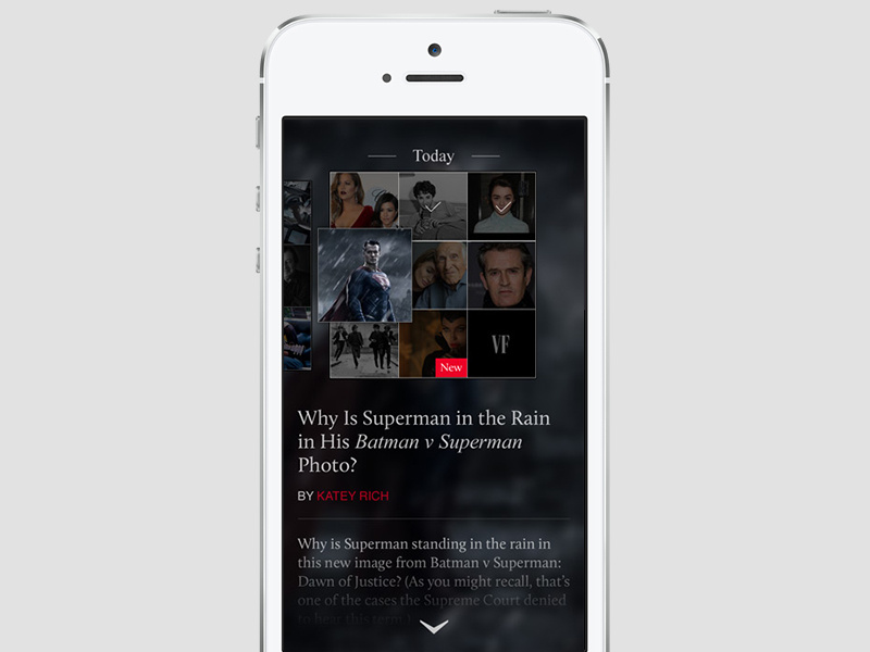 Vanity Fair Hollywood app mobile ios article application navigation news ui iphone vanity fair hollywood