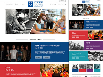 CEE 75th Anniversary Homepage anniversary center for early education education events homepage ui web website