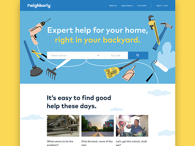 Neighborly Site Design about landing page responsive reviews service style guide ui ux web app