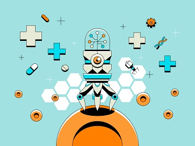 Nanomachine design flat game icon illustration logi logitech medical mightier nano nanomachine nanotech smaller smarter technology ui vector