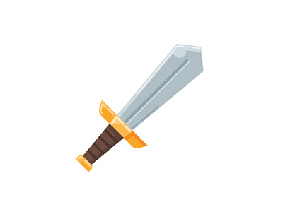 Sword design flat game icon illustration logo rpg vector