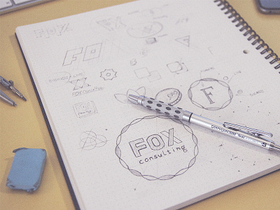 Fox consulting Sketches draw idea identity logo logo design pencil sketch sketch book