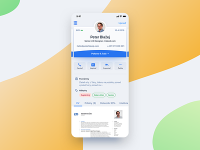 Candidate Profile app detail mobile profile screen ui user ux