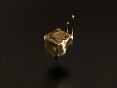 Weightless Gold Drip 3d c4d corona cube gold liquid render