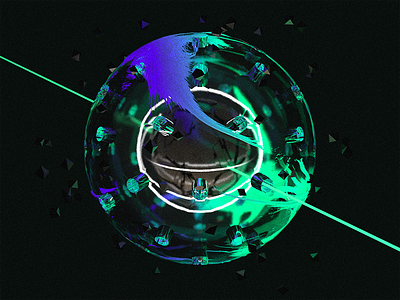 Just Passing Through abstract blue c4d green render sphere