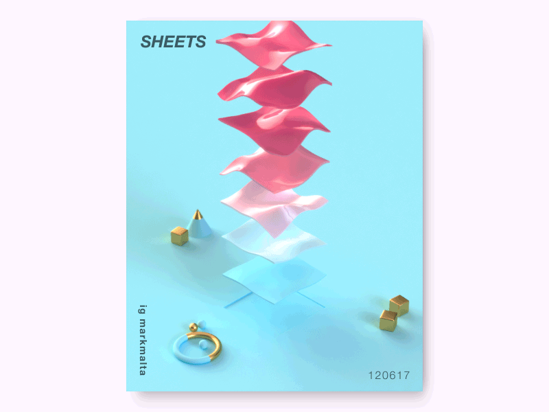 Some Sheets animation blue c4d cinema 4d motion pink poster render