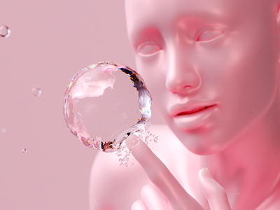 Bubbles 3d bubble c4d illustration pink render