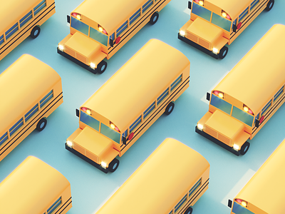 Isometric School Bus 3d bus c4d illustration isometric model render school bus