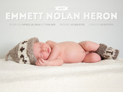 Meet Emmett baby birth announcement photography postcard print