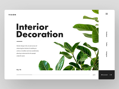 Vision - Interior Decoration Minimalism Nature Website Design app design graphic design ui ux web website design
