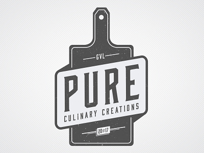 Logo exploration for a catering business called PURE brand catering design food good goodomen gvl logo type vertical