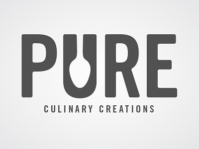 Pure 2 brand catering design food good goodomen gvl logo spoon type