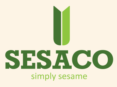 Sesaco Logo design farming green growing icon icons jeff oehmen logo seeds sesame type