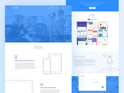 Landing Page Design - WIP blue clean portfolio start up ui design web design