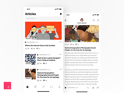 Article Podcast - Made with Invision Studio article invision invision studio iphone x mobile app podcast ui user interface ux