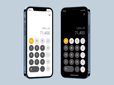 iPhone Calculator UI Design - DailyUI Day 4